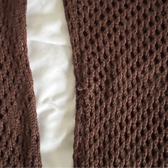 Tularosa Brown Knit One Shoulder Fringe Mini Dress Revolve Boho Festival XS - Picture 10 of 11